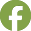 Facebook Icon White lowercase 'f' in an olive-green circle